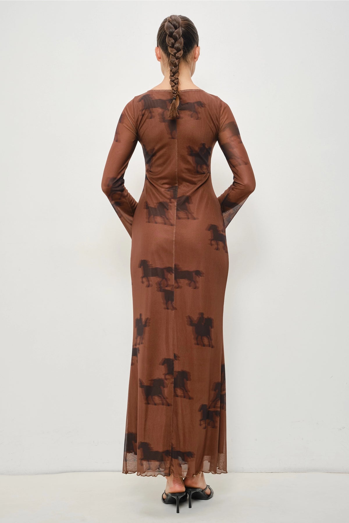 Mesh Horse Print Maxi Dress - PREORDER