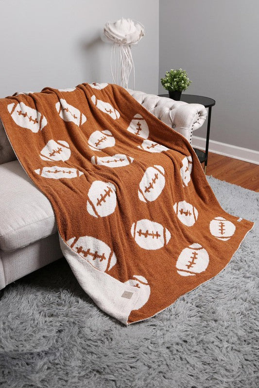 NEW! Comfy Luxe "Football" Reversible Throw Blanket