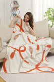 NEW!! Comfy Luxe "Tassel & Chain" Reversible Throw Blanket