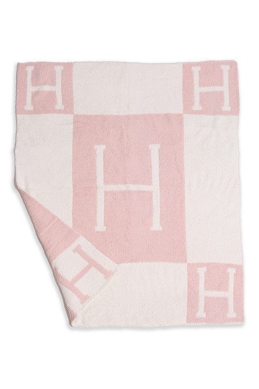 NEW!! Infant "H" Comfy Luxe Throw Blanket in 2 Colors