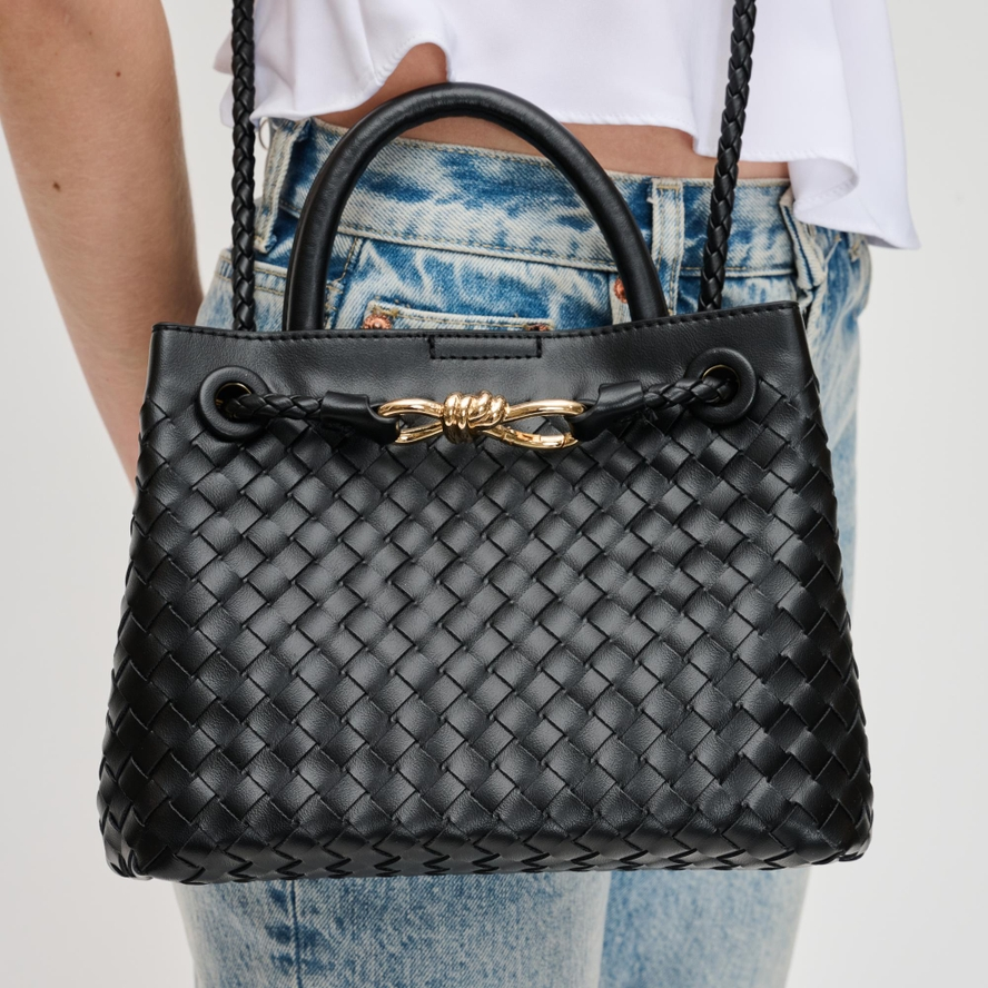 NEW!! Icon Woven Bow Purse in Black