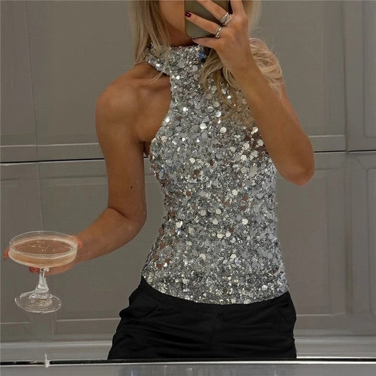 NEW!! "Sparkle Season" Sequin Halter Top