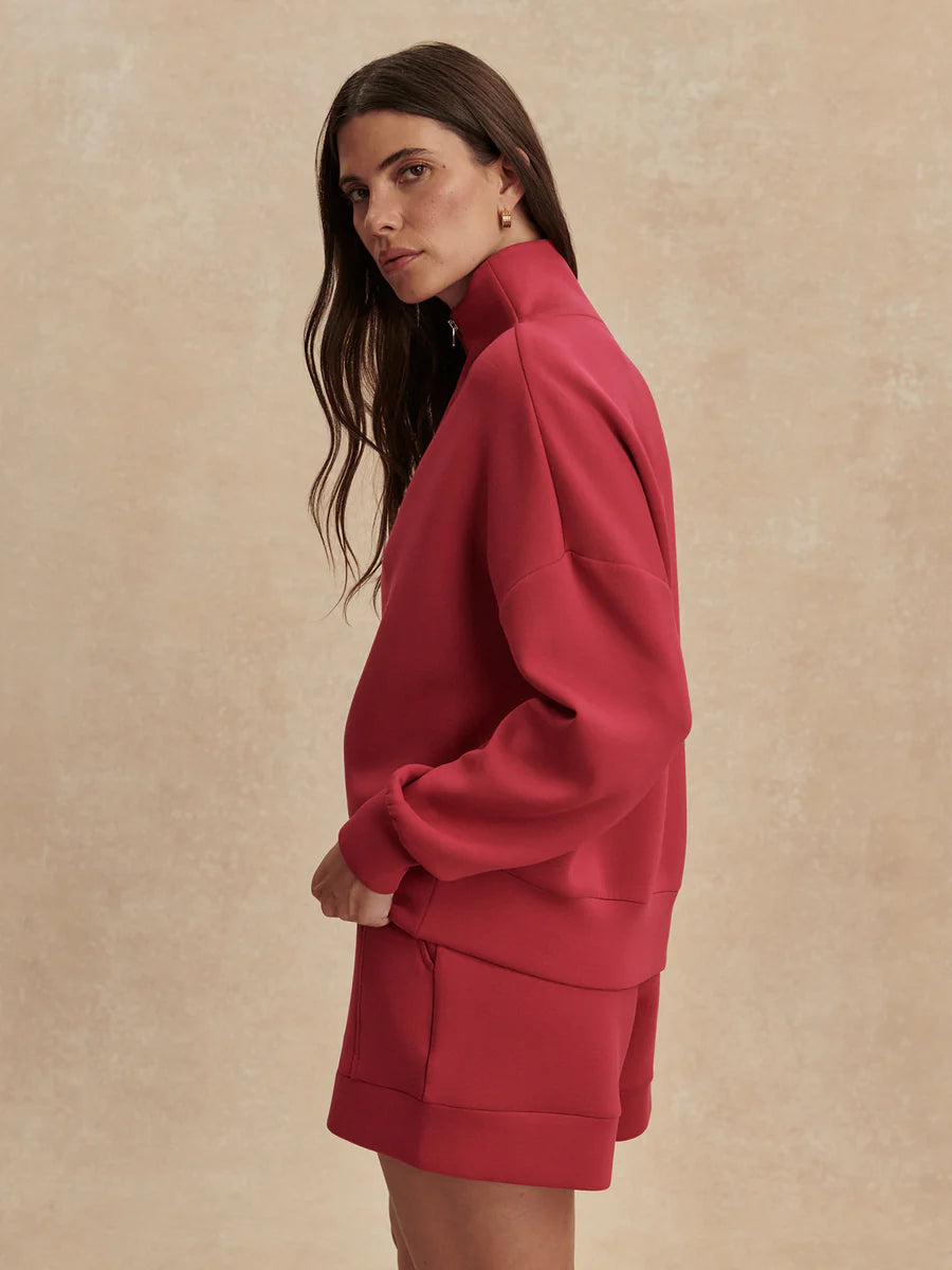 NEW!! Hawley Half Zip Sweatshirt in Raspebrry