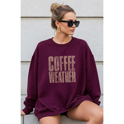 NEW!! Coffee Weather Sweatshirt in Burgundy
