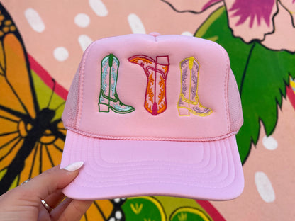 NEW!! Colorful Embroidered Cowboy Boot Hat in 3 Colors
