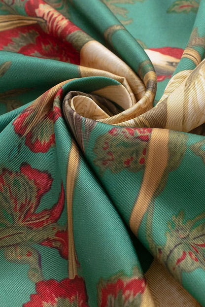 Fringe Crane Print Scarf