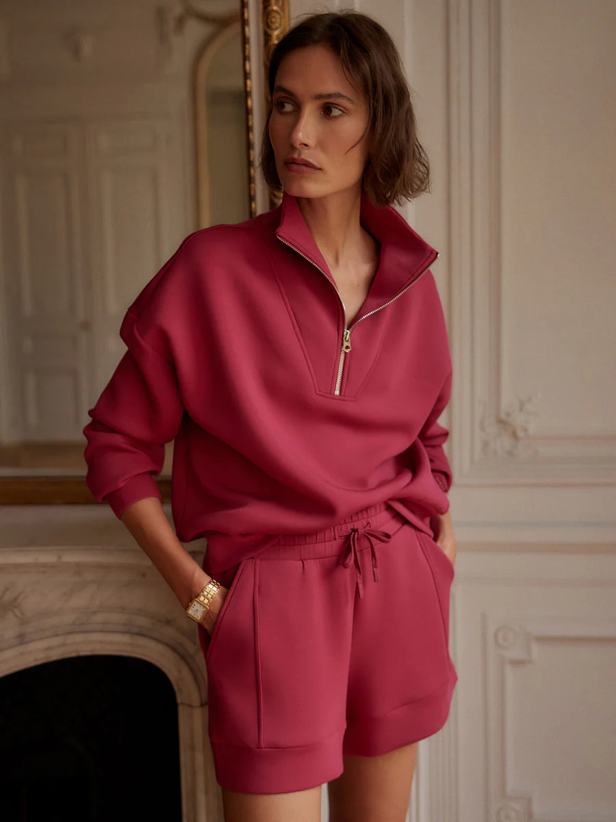 Atrium High Rise Short in Raspberry