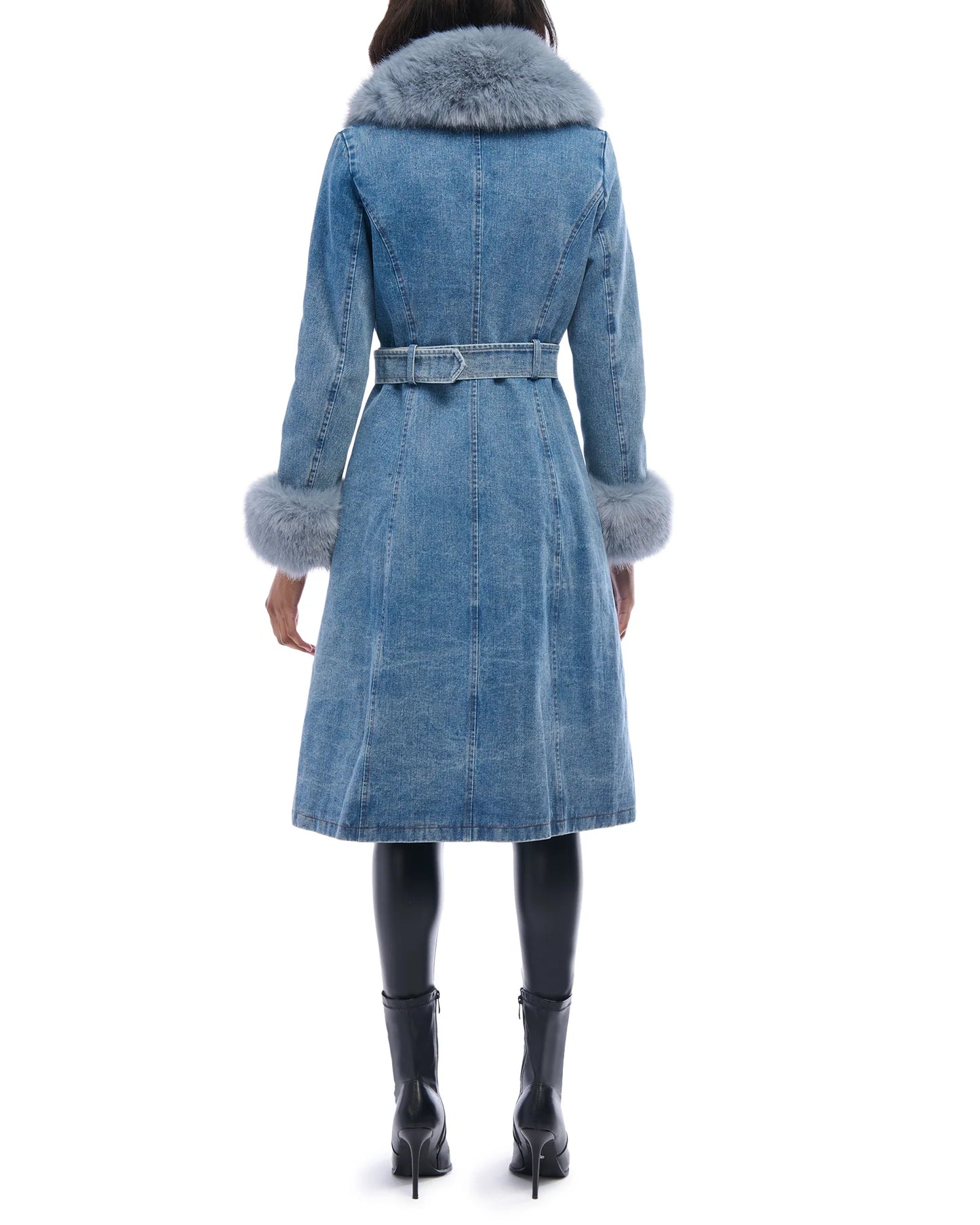 Denim and Faux Fur Trench - PRE ORDER