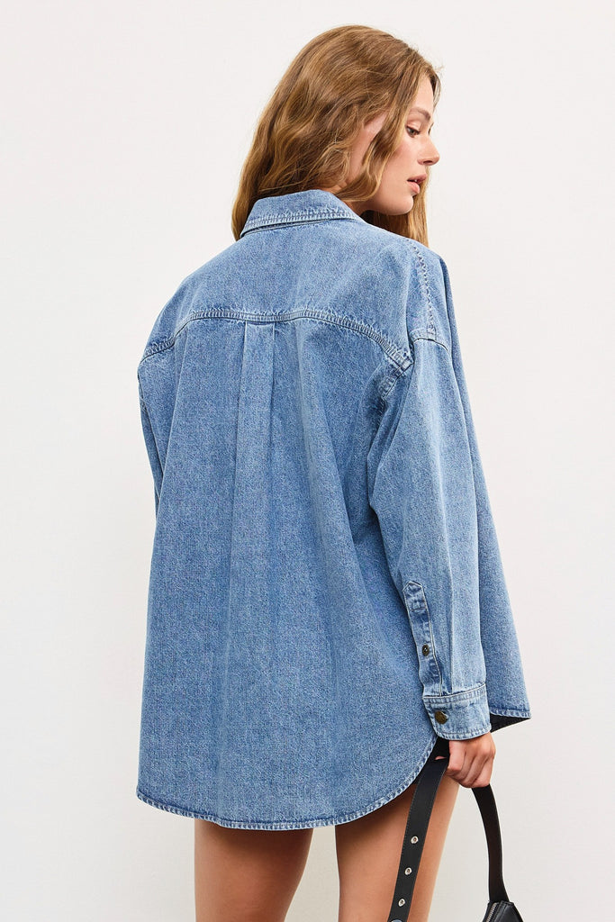 NEW!! Oversized Washed Denim Shirt