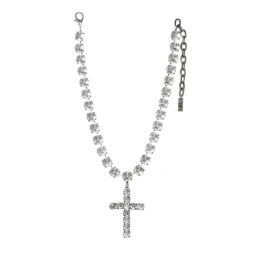 NEW!! The Swarovski Donatella Cross Necklace in Clear