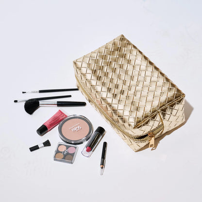Gold Woven Travel Pouch