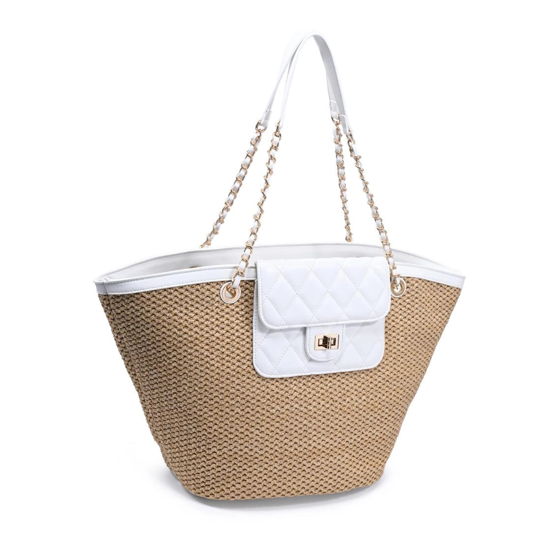 "Portofino" Straw Tote in White