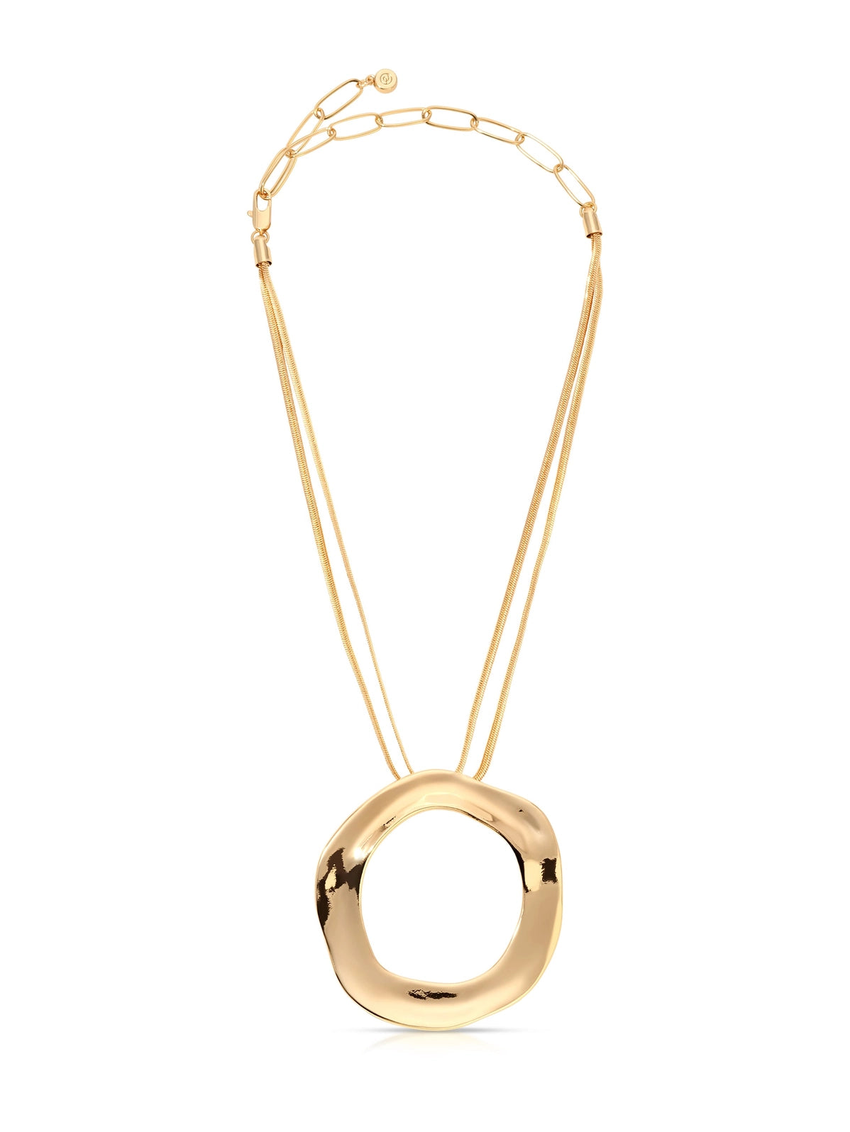Open Circle Statement Necklace in Gold