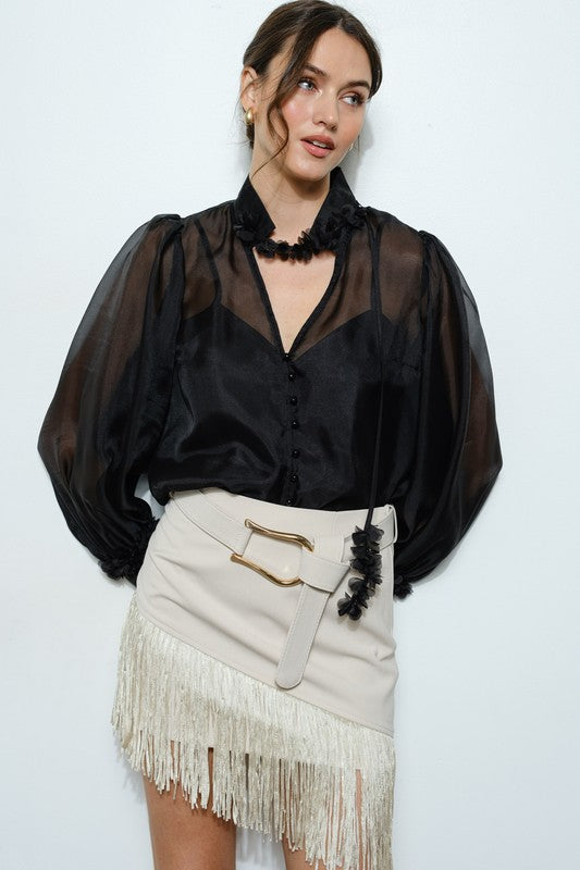 NEW!! "Smokeshow" Fringe Belted Mini Skirt