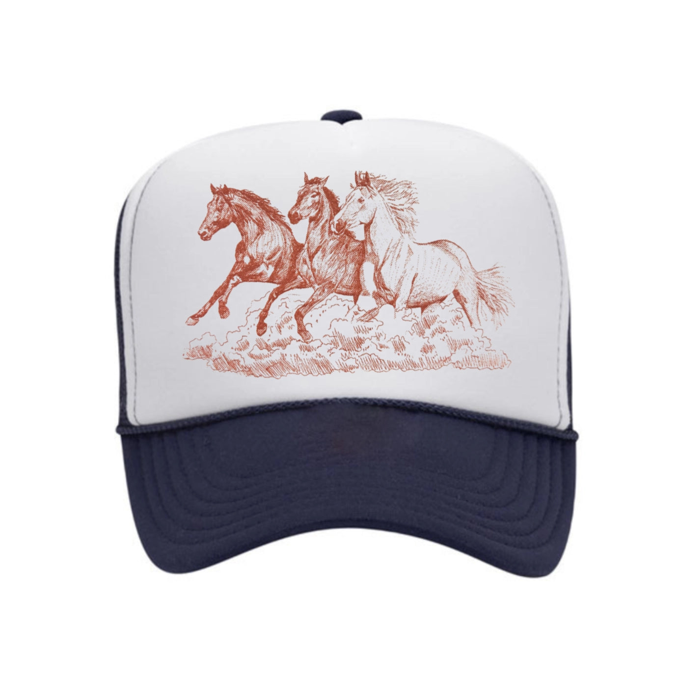 NEW!! Wild Horses Trucker in Navy/White