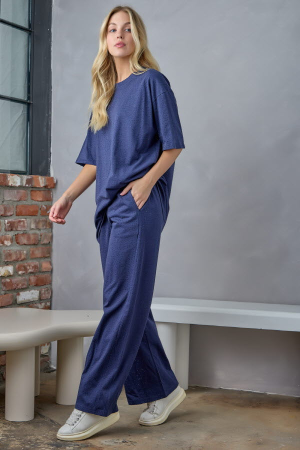 Luxe Lounge Rhinestone Set in Navy