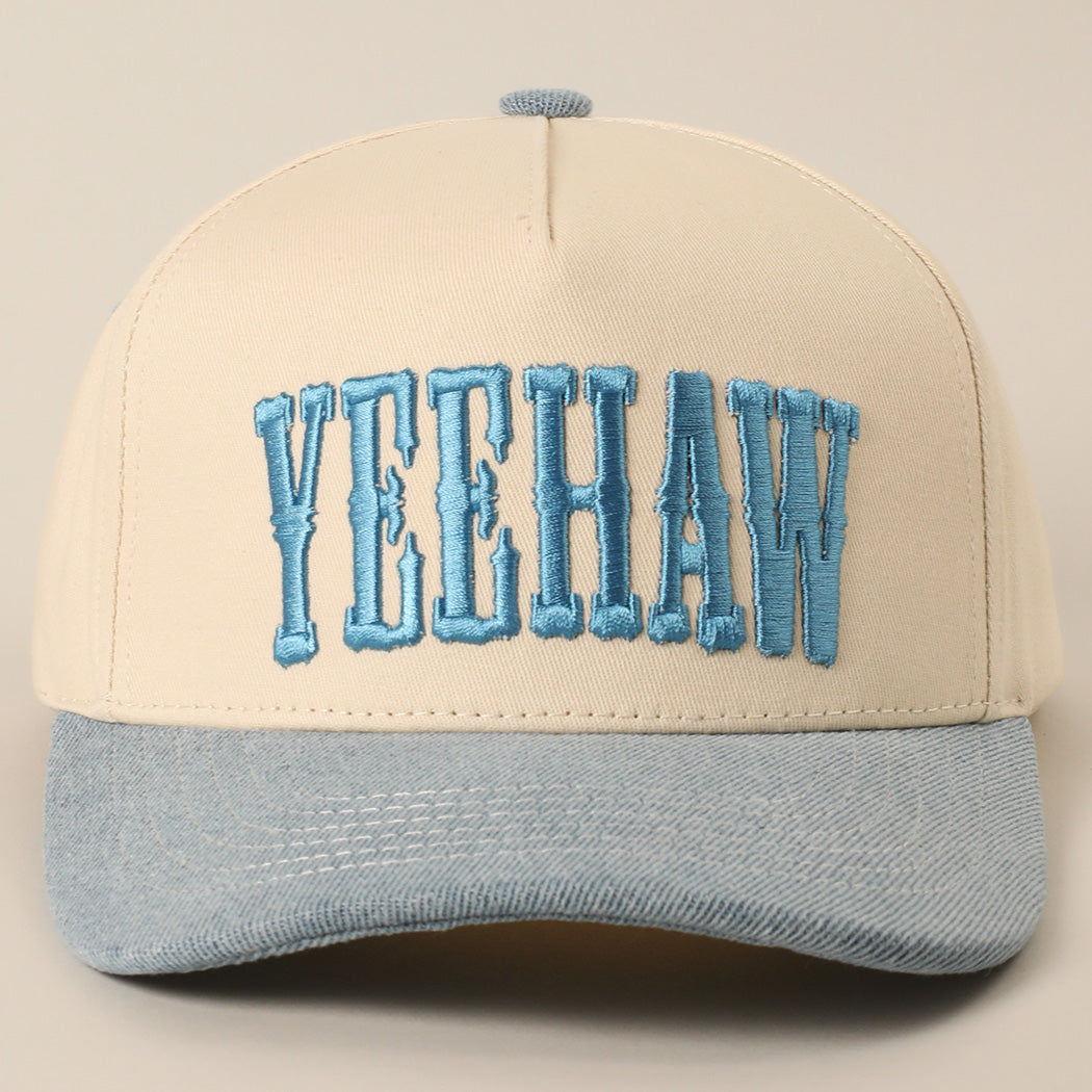 FINAL SALE!! Yeehaw Trucker Hat in Light Blue