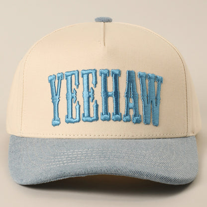 FINAL SALE!! Yeehaw Trucker Hat in Light Blue