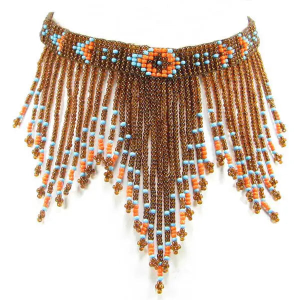 "Empire" Beaded Choker in Brown