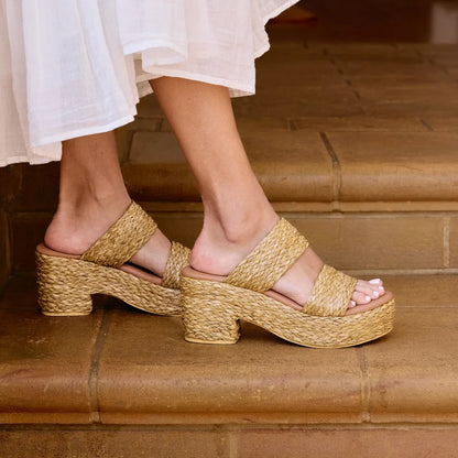 Ocean Ave Raffia Slide