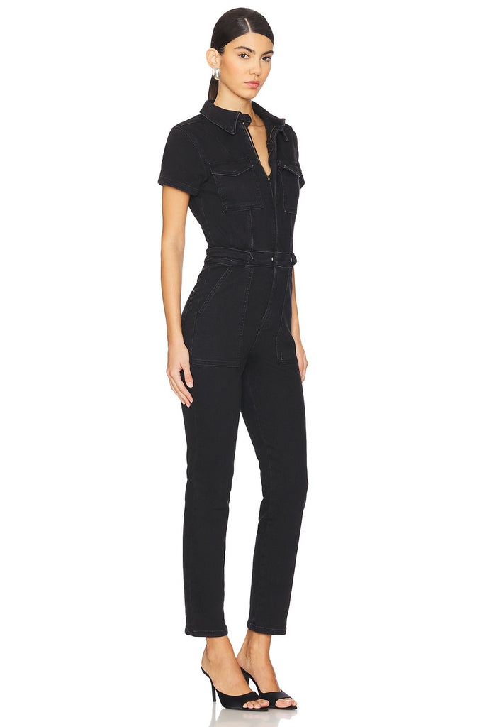 NEW!! Fit For Success Jumpsuit in Black By Good American