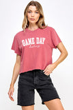 NEW!! GAME DAY Vintage Cropped Comfort Color Tee in 2 Colors