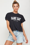 GAME DAY Vintage Cropped Comfort Color Tee in 2 Colors