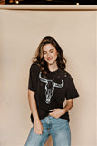NEW!! Longhorn Graphic Tee in Charcoal