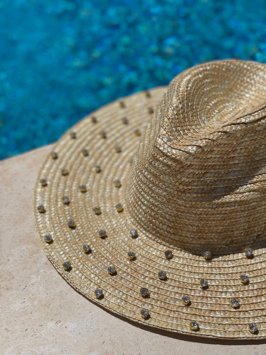 FINAL SALE!! Roma Rhinestone Straw Panama in Clear