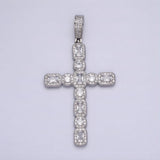 18K White Gold Filled Cross Pendant Necklace