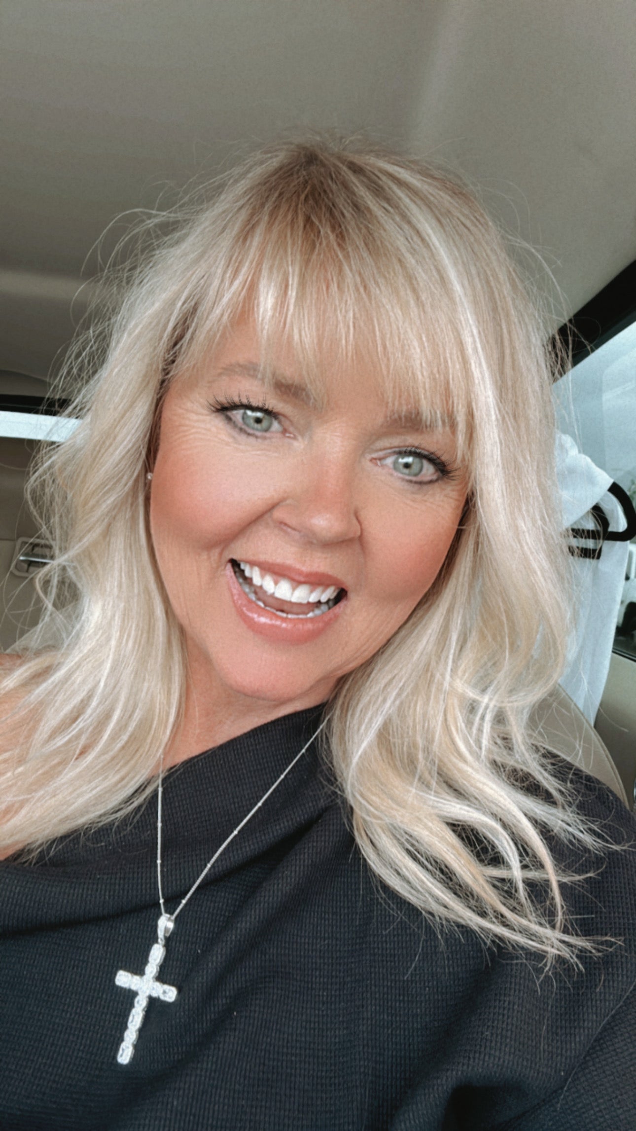 18K White Gold Filled Cross Pendant Necklace