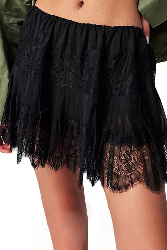 The "Ella" Lace Mini Skirt in Black or White!