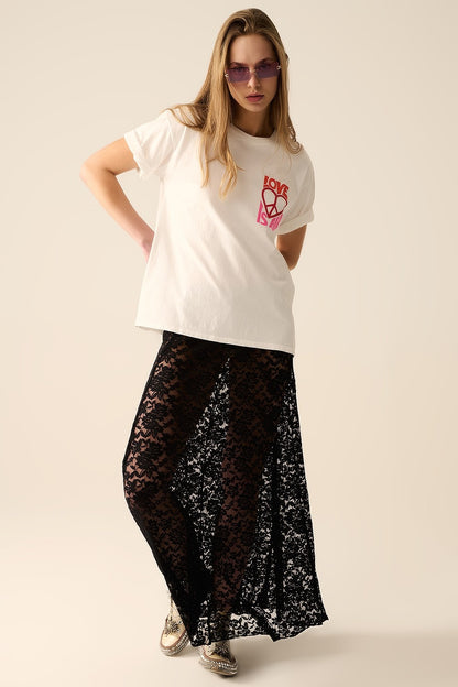 NEW!! Flowy Black Lace Maxi Skirt