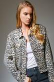 NEW!! Denim Leopard Print Jacket