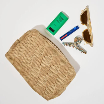"Breeze" Woven Straw Travel Pouch