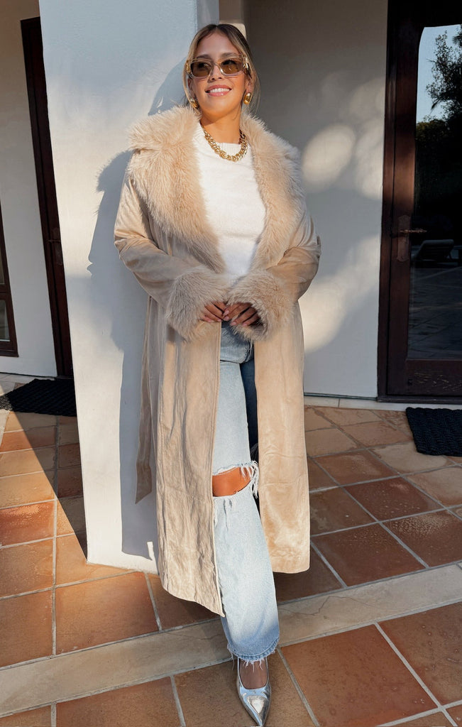 FINAL SALE!! The Penny Lane Fur Coat in Beige by Show Me Your Mumu