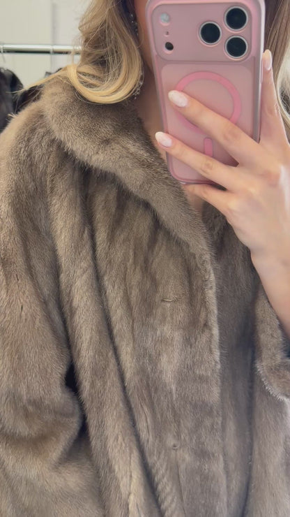 #36 Vintage Grey Mink Coat Size Small