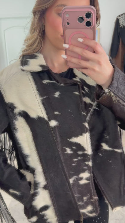 NEW!! Cowhide Jacket with Fringe #3 - Size X-Large