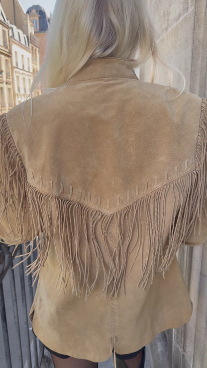 Vintage Scully Suede Fringe Jacket Size Small