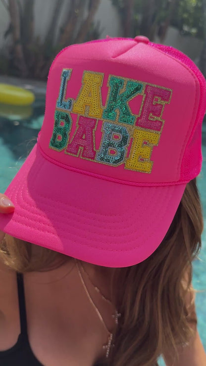 NEW!! Lake Babe Trucker Hat in Pink or Black
