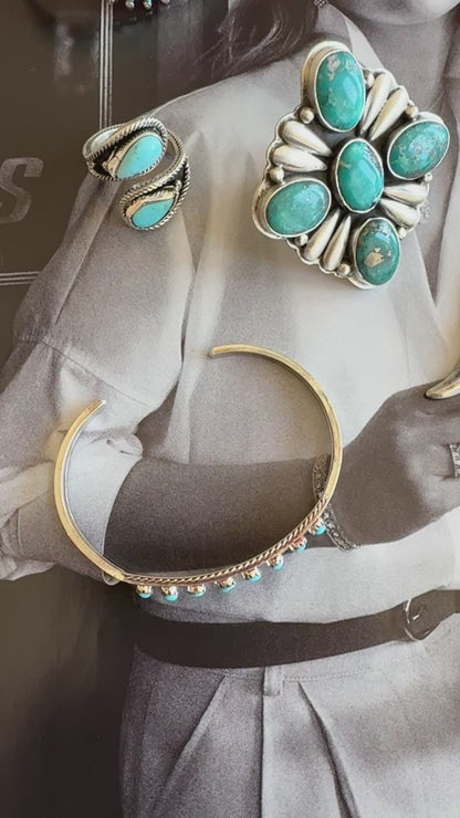 NEW!! "Horizon" Adjustable Kingman Turquoise Ring