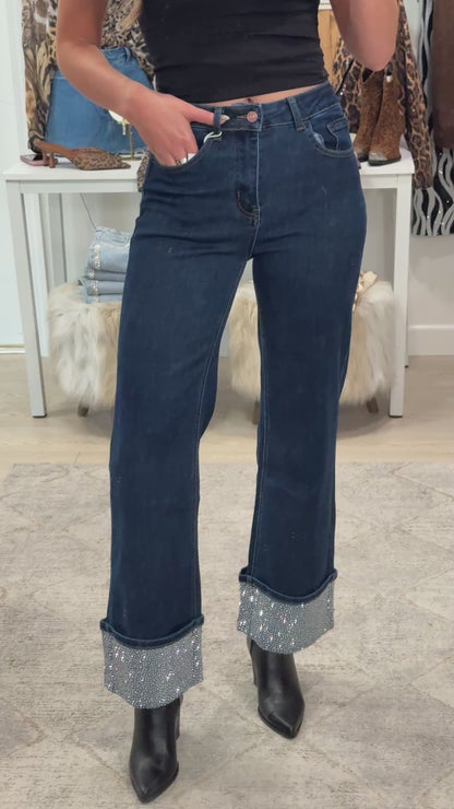 NEW!! The Rhinestone Cuff Denim Jean