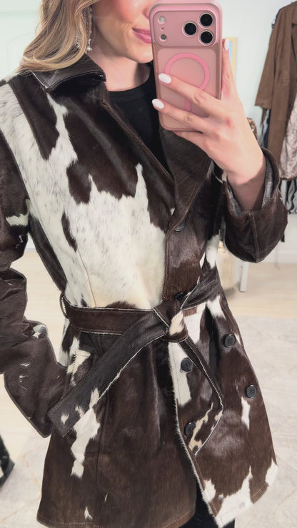Cowhide Trench Coat #2 Size Small
