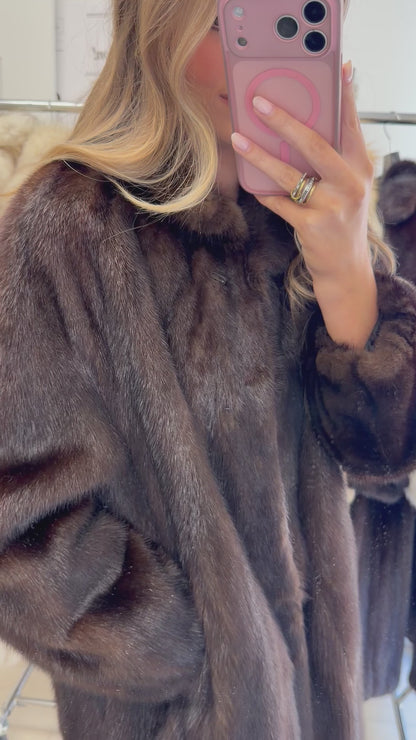 #22 Vintage Mahogany Mink Coat Size Medium