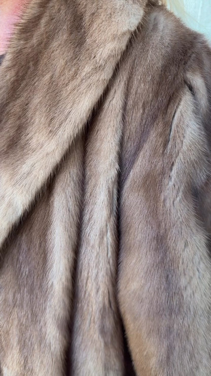 #102 Vintage Pastel Mink Coat Size Large/Xlarge