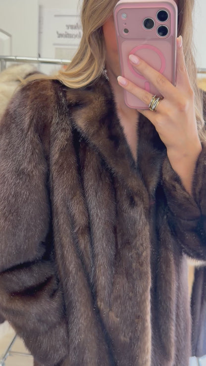#23 Vintage Mahogany Mink Coat Size Medium
