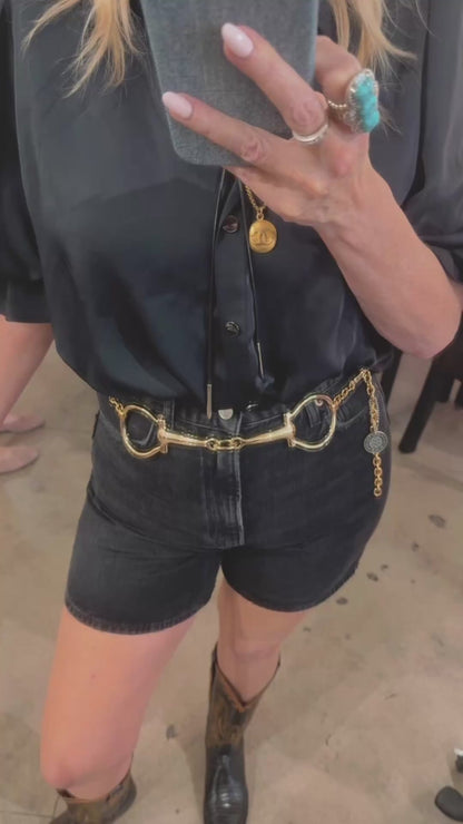 NEW!! Horse Bit Chain Belt in Gold