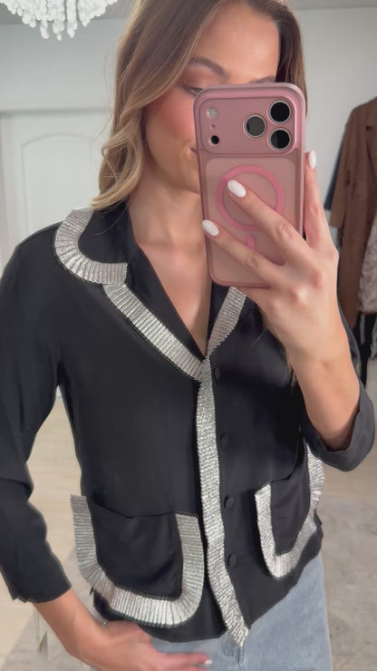 NEW!! Vintage Gucci Black Blouse Size S/M