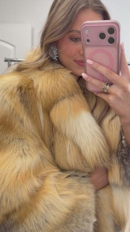 #11 Vintage Golden Island Fox Coat Size S/M