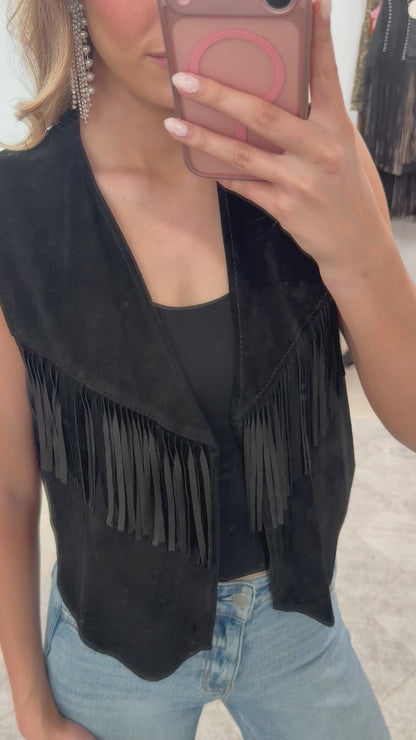 Vintage Double D Ranch Fringe Vest Size Large